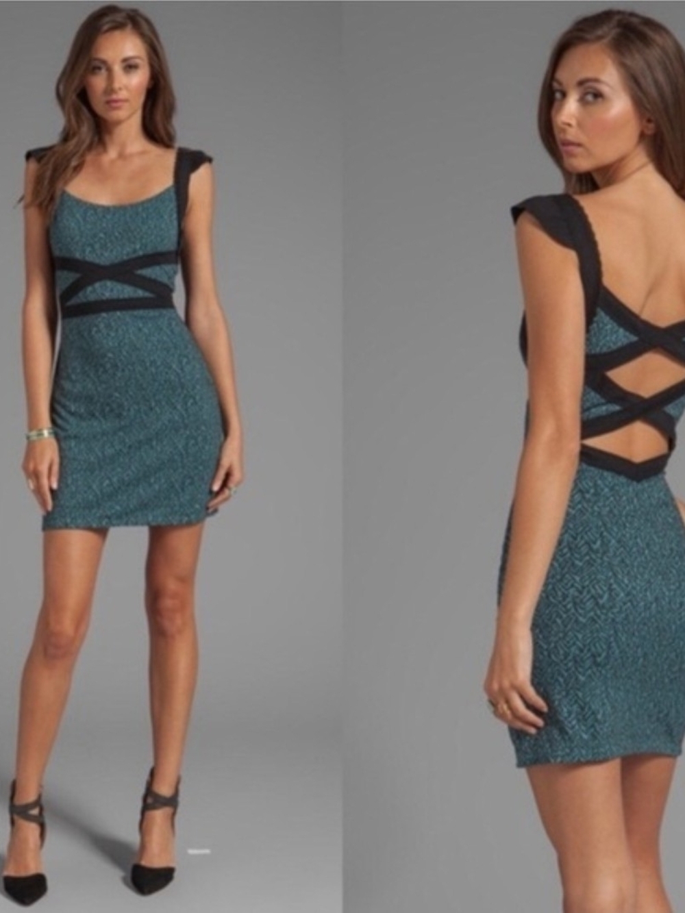 Free People "Cross My Heart" Bodycon Mini Dress